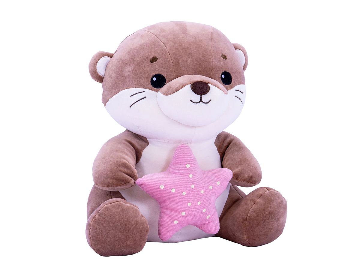 Plüschotter Otter Plüsch mit Fisch oder Seestern in 3 größen