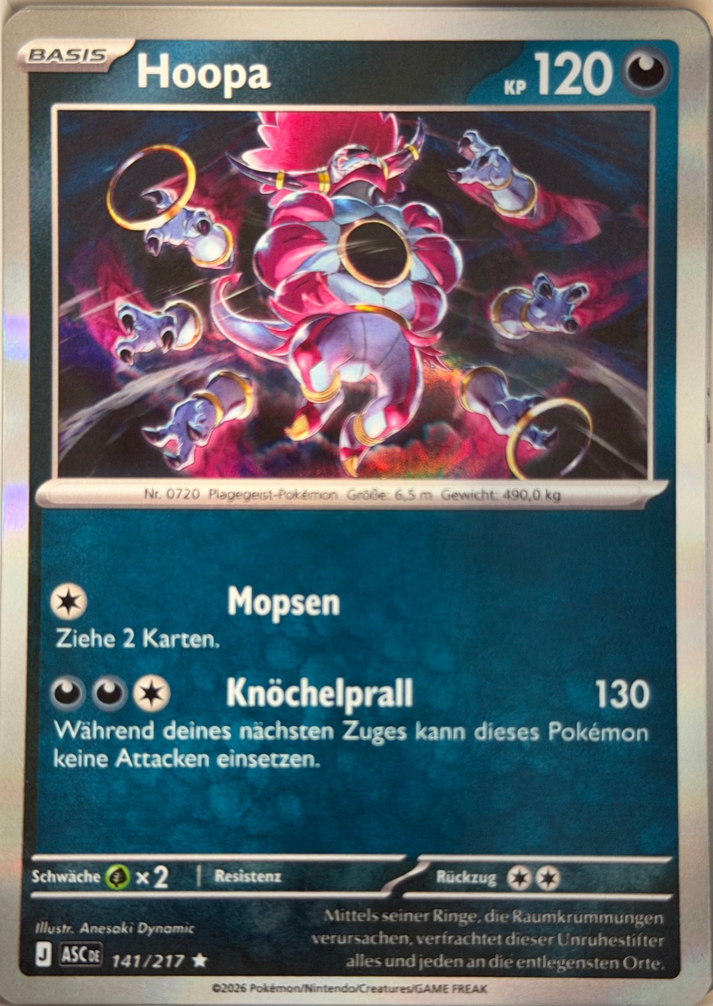 Hoopa 141/217 | Rare Holofoil | Erhabene Helden | Deutsch