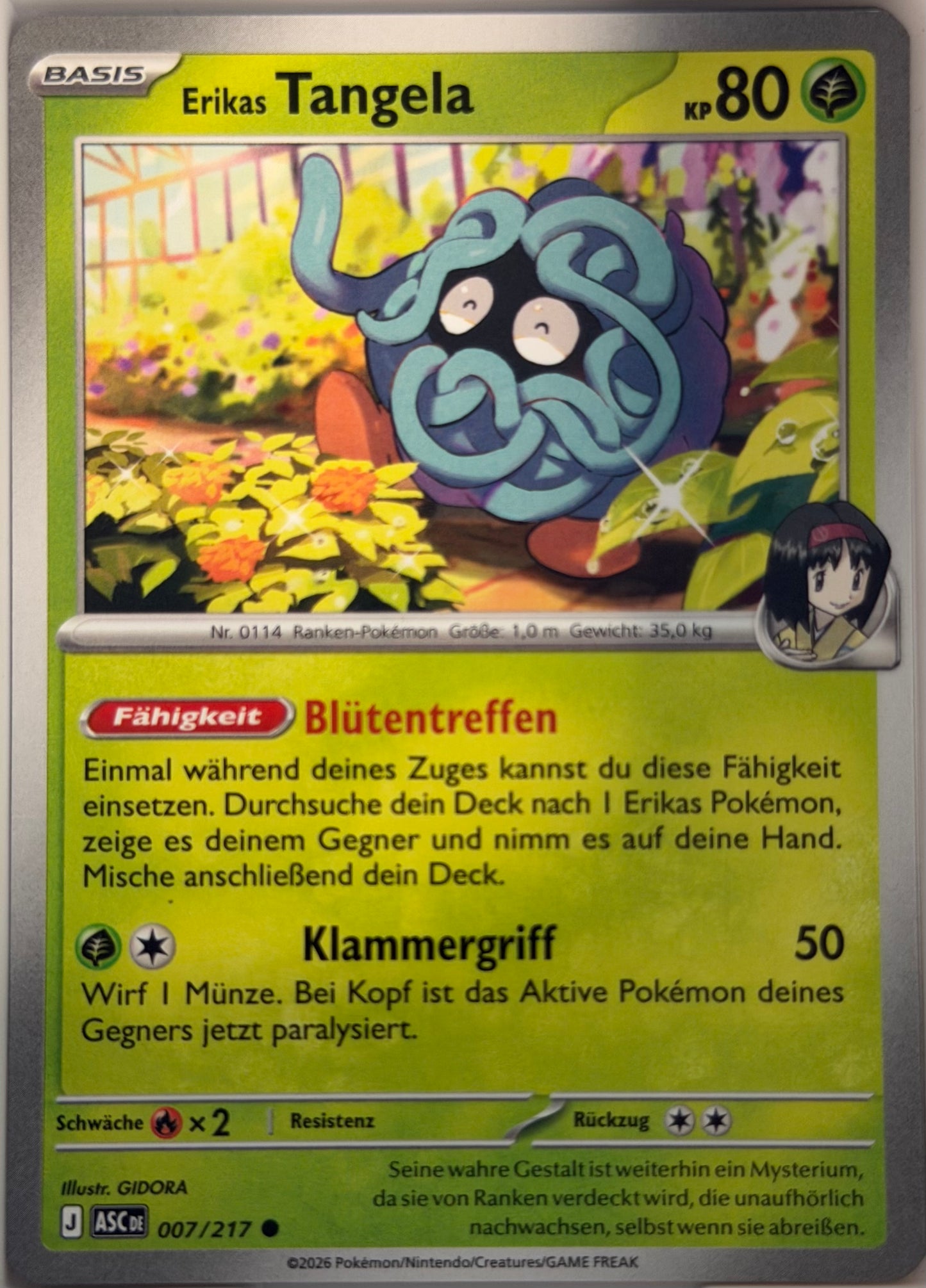 Erikas Tangela 007/217 | Common | Erhabene Helden | Deutsch