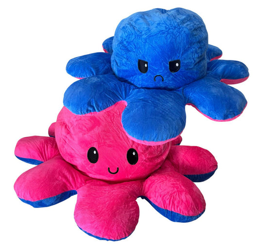 Oktopus Wendetier Reversible Oktopus 80cm Gr. XL Dunkelblau-Pink