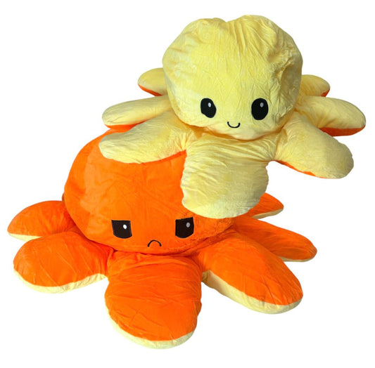 Oktopus Wendetier Reversible Oktopus 80cm Gr. XL Gelb-Orange