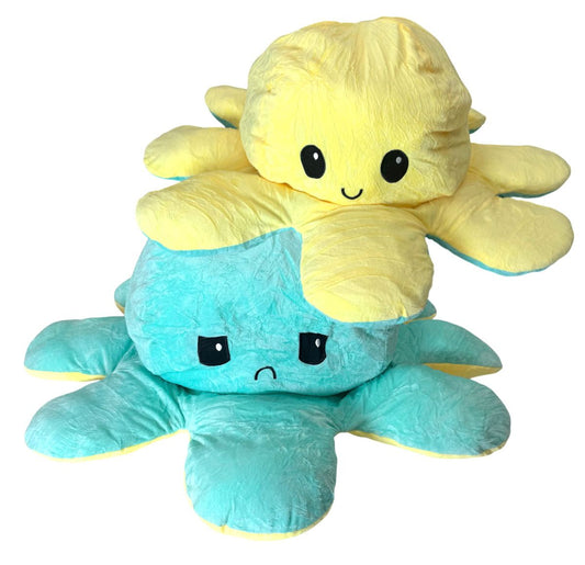 Oktopus Wendetier Reversible Oktopus 80cm Gr. XL Mint-Gelb