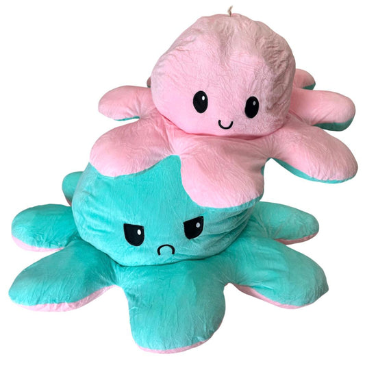 Oktopus Wendetier Reversible Oktopus 80cm Gr. XL Mint-Rosa