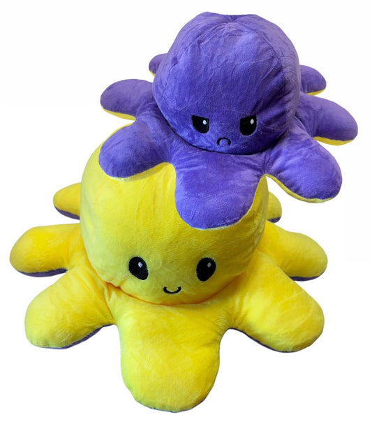 Oktopus Wendetier Reversible Oktopus 40cm Gr. M Lila-Gelb