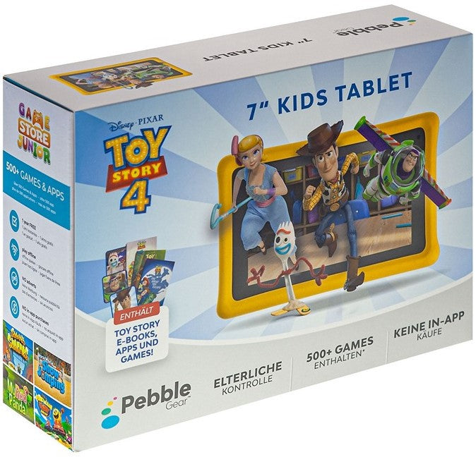 Pebble Gear Disney Toy Story 4 7 Zoll Kinder-Tablet + 500 Spiele + Apps 17x24cm (EN-DE-FR-IT-ES)