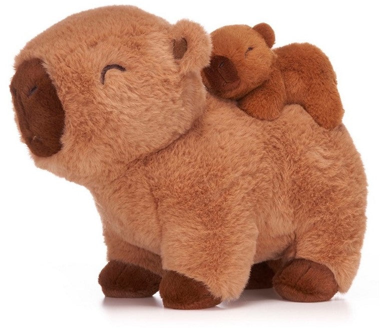 Capybara mit Babycapybara auf dem Rücken Plüschtiere – Natürlich niedlich & herrlich flauschig!