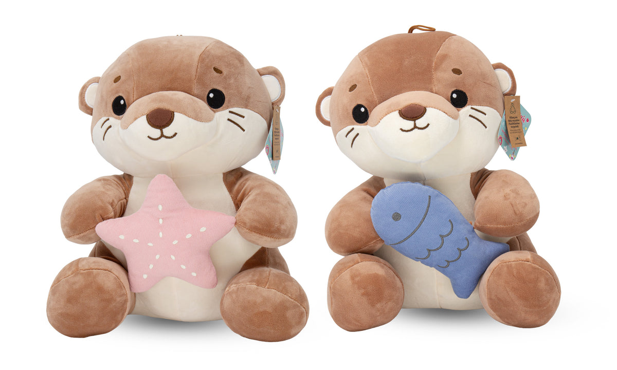 Plüschotter Otter Plüsch mit Fisch oder Seestern in 3 größen