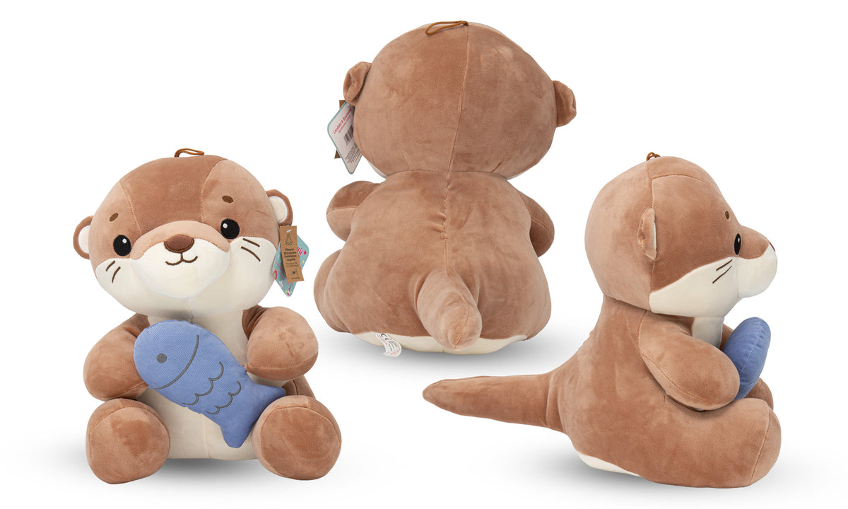 Plüschotter Otter Plüsch mit Fisch oder Seestern in 3 größen