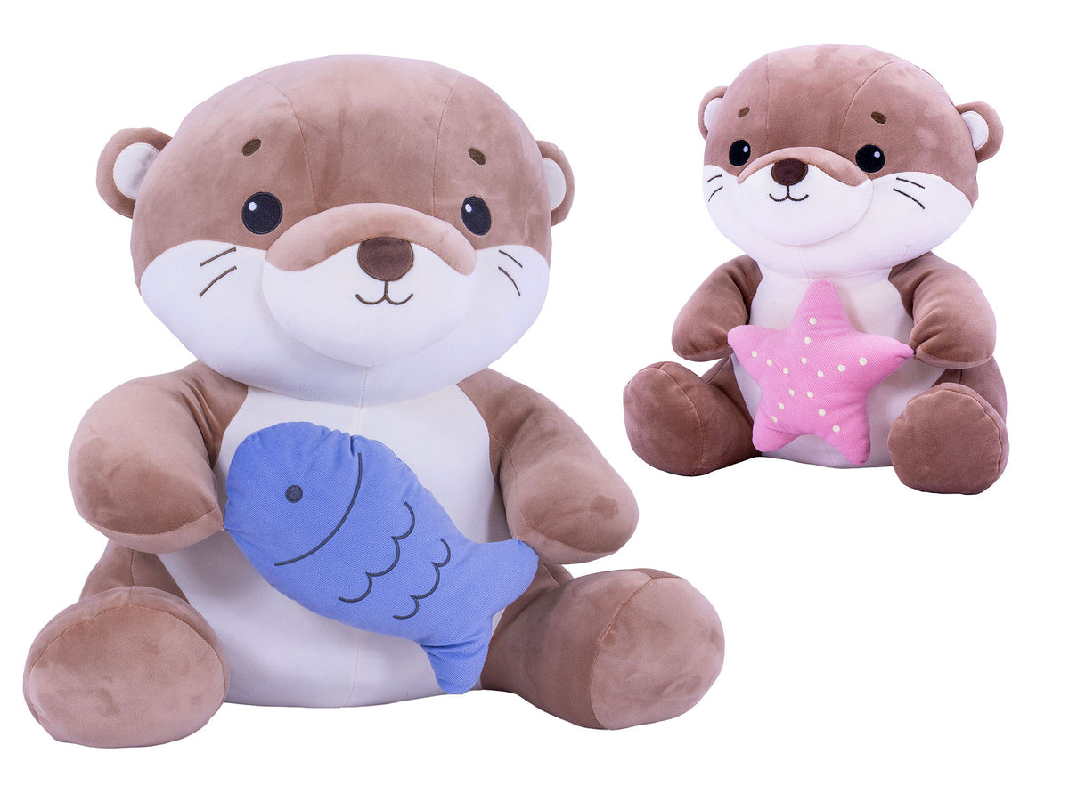 Plüschotter Otter Plüsch mit Fisch oder Seestern in 3 größen