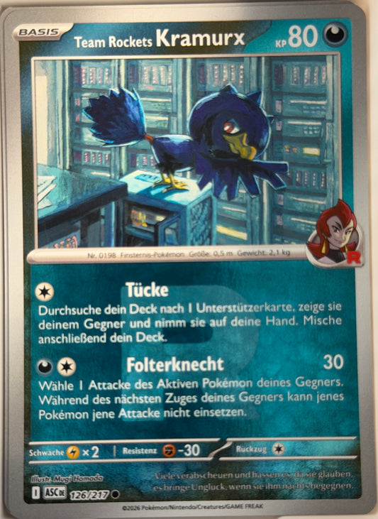 Team Rockets Kramurx 126/217 | Common Reverse Holofoil | Erhabene Helden | Deutsch