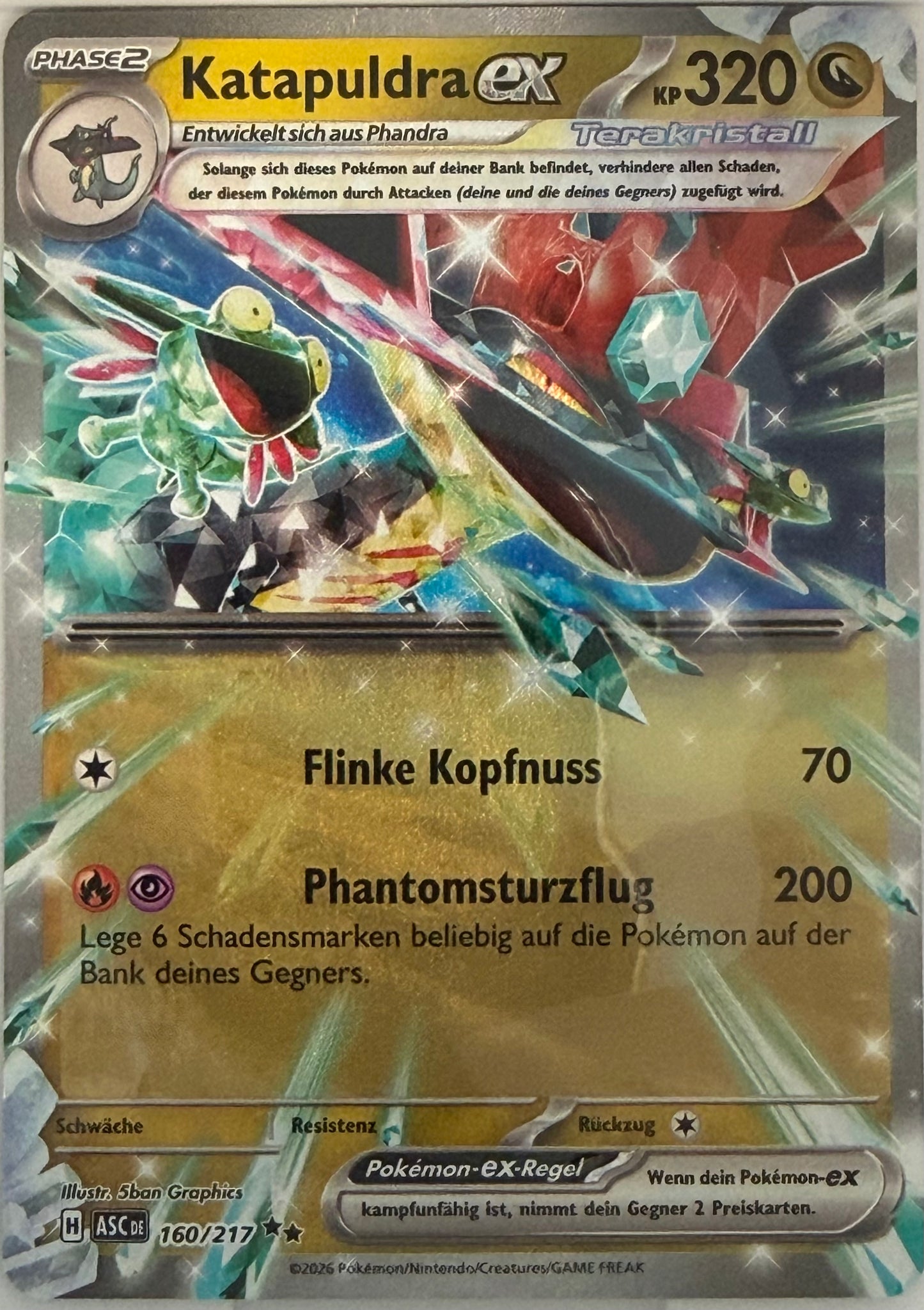 Katapuldra-ex 160/217 | Double Rare Holofoil | Erhabene Helden | Deutsch
