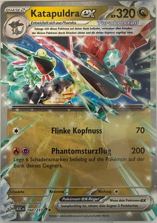 Katapuldra-ex 160/217 | Double Rare Holofoil | Erhabene Helden | Deutsch