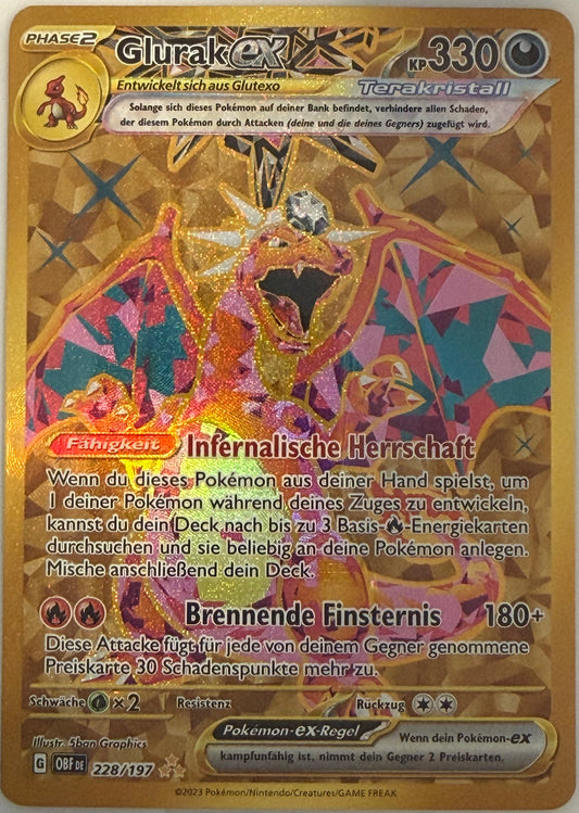 Glurak-ex 228/197 | Hyper Rare Holofoil | Obsidianflammen | Deutsch