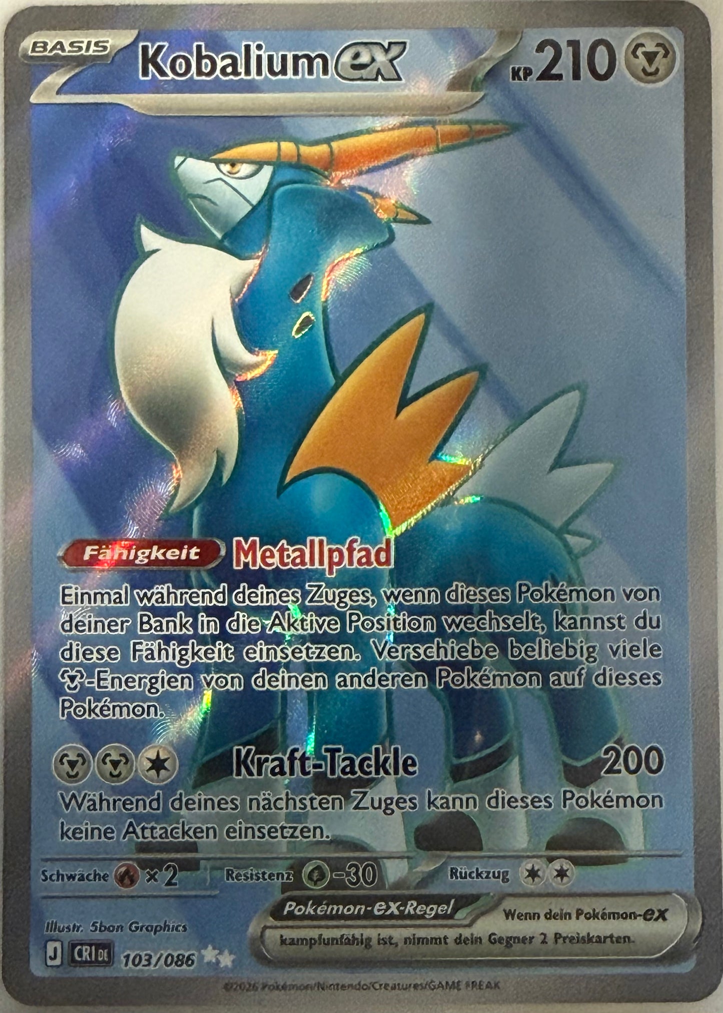 Kobalium-ex 103/086 | Ultra Rare | Wachsendes Chaos | DE