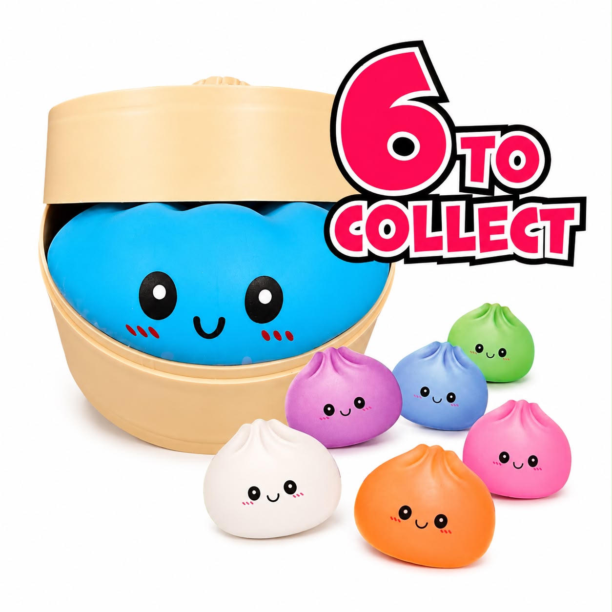 XL Kawaii Squeezy Dumpling 6 to Collect Knautschfigur ca. 16 cm