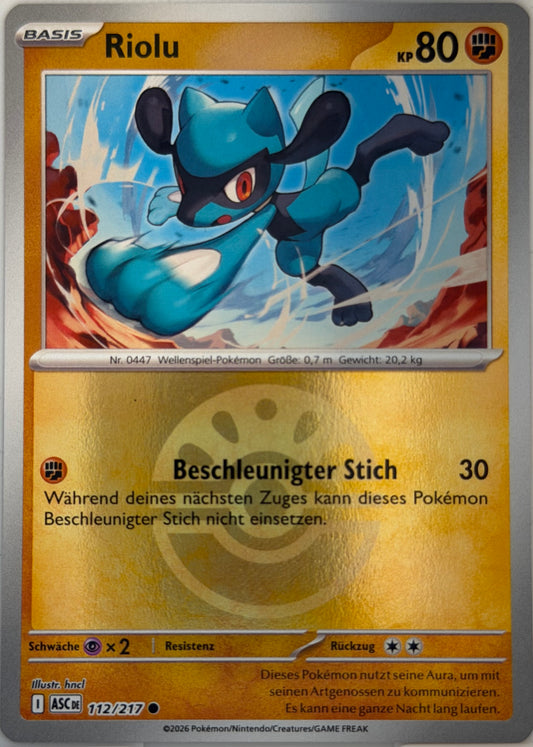 Riolu 112/217 | Common Reverse Holofoil | Erhabene Helden | Deutsch