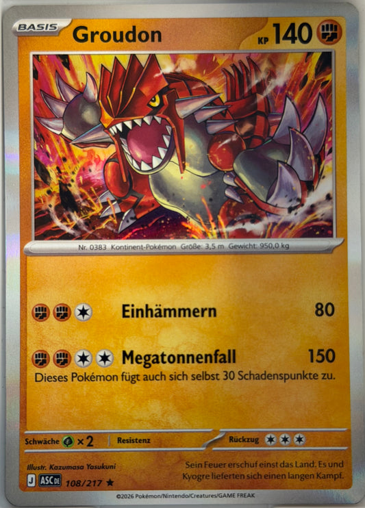 Groudon 108/217 | Rare Holofoil | Erhabene Helden | Deutsch