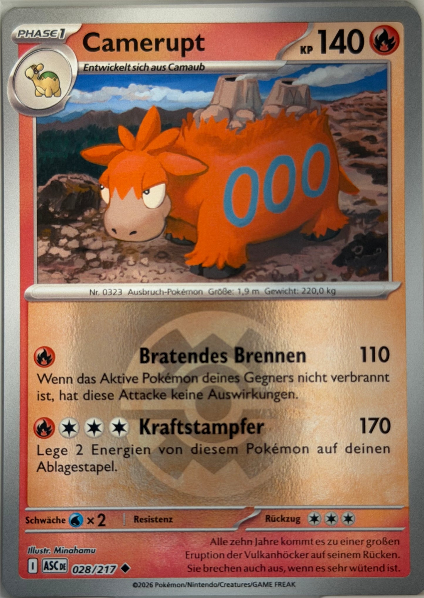 Camerupt 028/217 | Uncommon Reverse Holofoil | Erhabene Helden | Deutsch