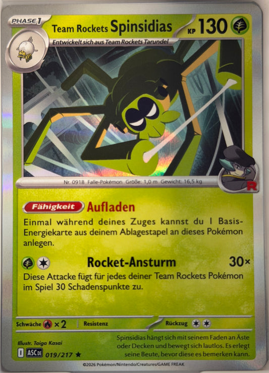 Team Rockets Spinsidias 019/217 | Rare Holofoil | Erhabene Helden | Deutsch