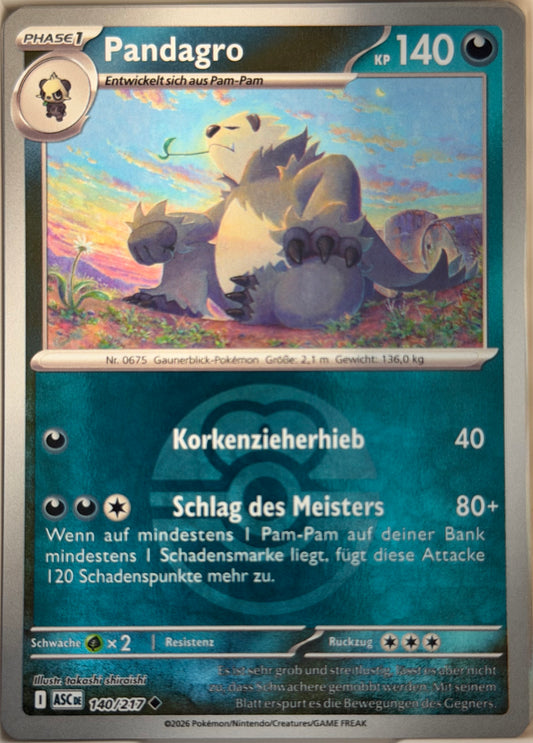 Pandagro 140/217 | Uncommon Reverse Holofoil | Erhabene Helden | Deutsch