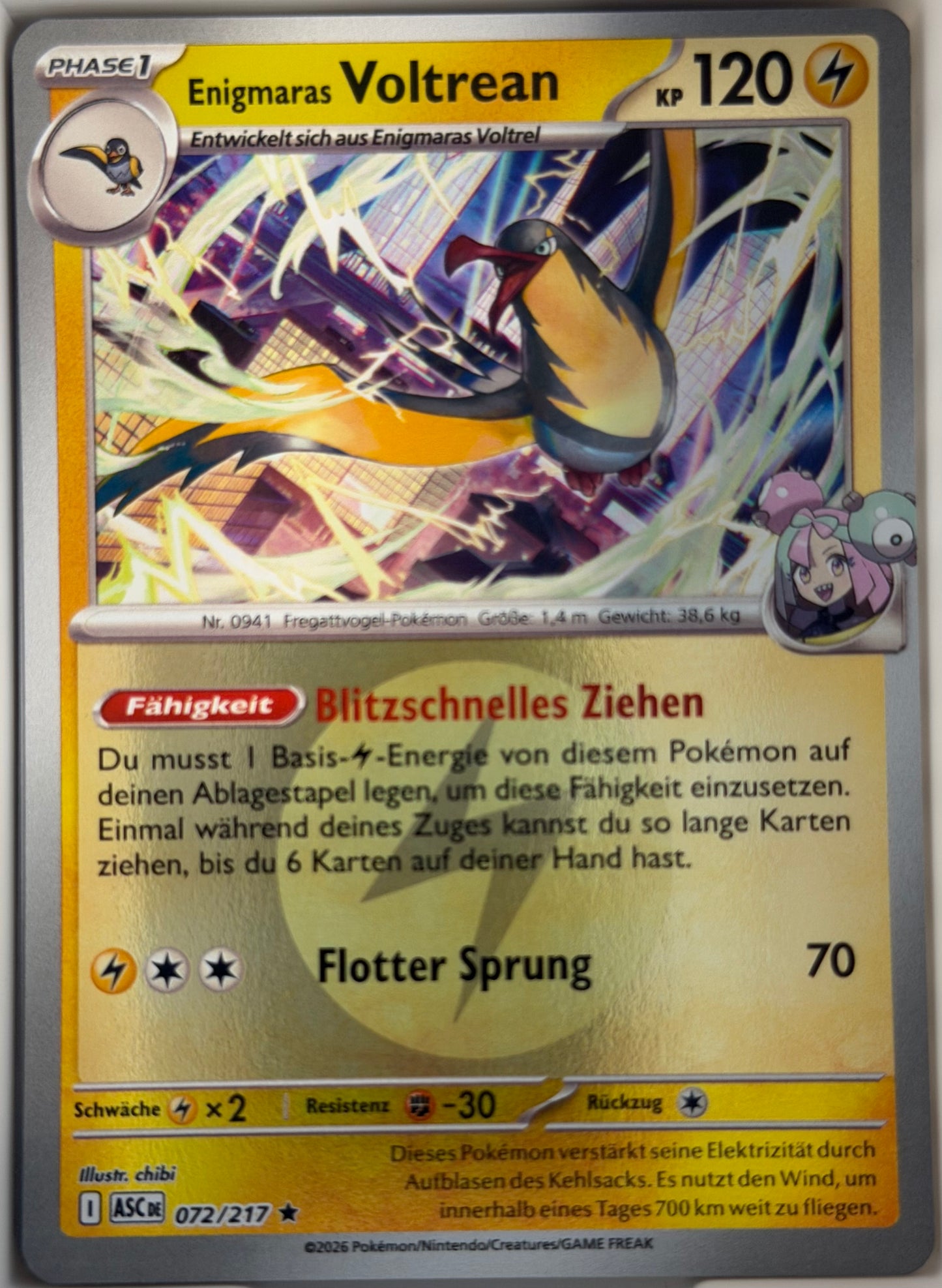 Enigmaras Voltrean 072/217 | Rare Reverse Holofoil | Erhabene Helden | Deutsch