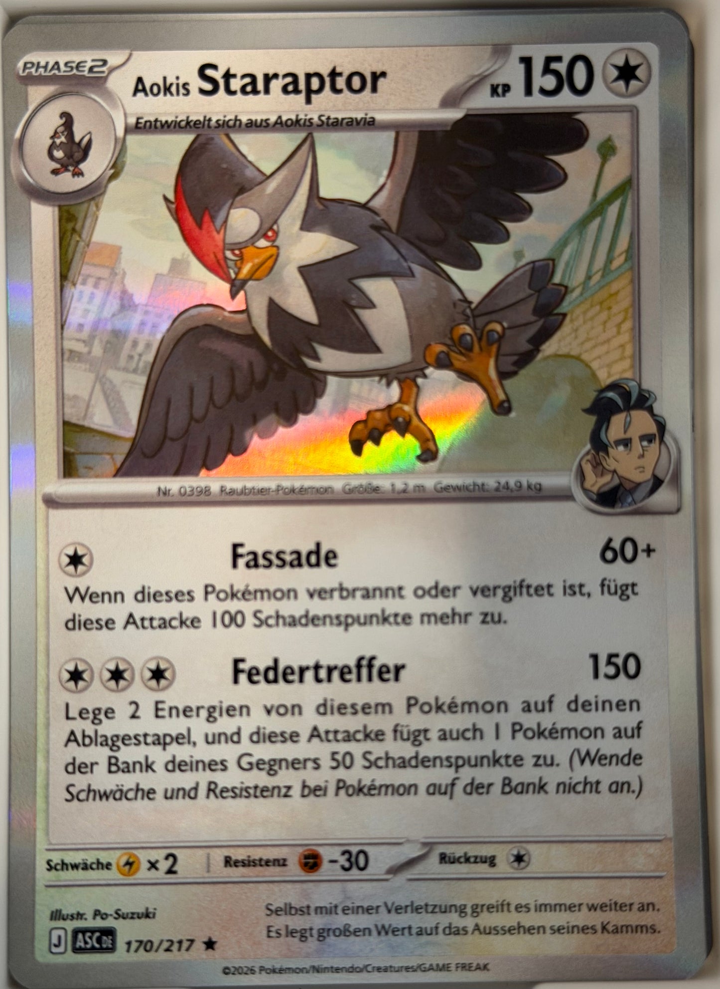 Aokis Staraptor 170/217 | Rare Holofoil | Erhabene Helden | Deutsch