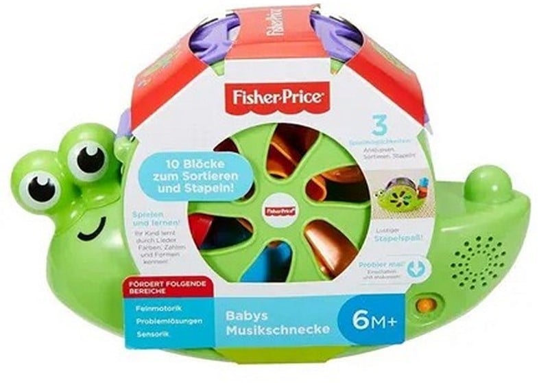 Fisher-Price Interaktives Spielzeug Baby-Musical Schnecke mit Sound 19x30cm