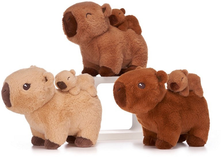 Capybara mit Babycapybara auf dem Rücken Plüschtiere – Natürlich niedlich & herrlich flauschig!